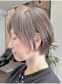 白髪ぼかし/脱白髪染めカラー/似合わせカット/ショートボブ