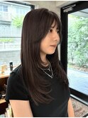 顔まわりレイヤー/グレージュ/透明感カラー
