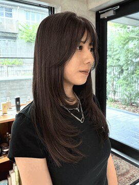 ナル(nalu.) 顔まわりレイヤー/グレージュ/透明感カラー