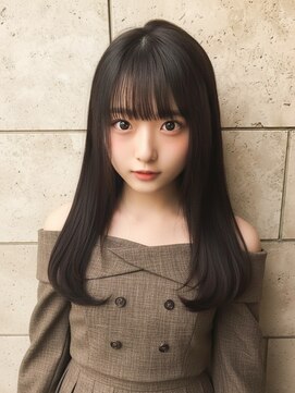 アフロート トウキョウ(AFLOAT TOKYO) 黒髪暗髪ぱっつん前髪小顔顔まわりカットストレート