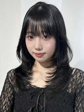 ヨロ 上野(YOLO) ハイライトカラーミルクティーベージュ海外レイヤーカット