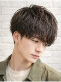マッシュショート短めバング無造作マッシュモテ前髪旅行