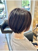 丸みショート×ダークブラウン