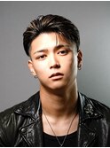 オールバックショート　ハイライト　鹿児島メンズ
