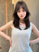 Moalana 名古屋 栄/髪質改善/縮毛矯正/レイヤー【モアラナ】 くびれレイヤー/オリーブベージュ/顔周り/シースルー/名駅