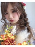 編みおろし×ヘアアレンジ