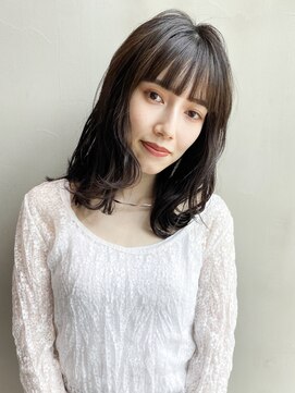 アイティー バイ アルバム 浦和店(IT by ALBUM) ラフウェーブ_オリーブカラーハイライトカラー_37786