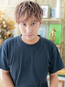 カバーヘア イヴ 戸頭店(COVER HAIR EVE) ツートンカラーくせ毛風ツーブロックパーマc3戸頭20代30代40代