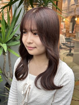 レリコ ニド(Relico-nid) 髪質改善10代20代大人ミディアム×ピンクブラウン