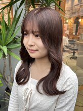 レリコ ニド(Relico-nid) 髪質改善10代20代大人ミディアム×ピンクブラウン