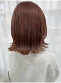 オレンジブラウンカラー　ボブ/ブリーチ無しダブルカラー