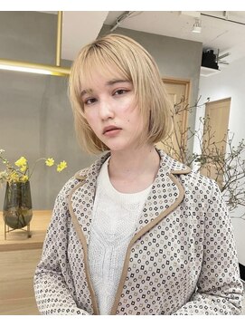 ローレン(LOREN) ミルクティーベージュぷつっとボブケアブリーチ 梅田