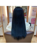 美容室ヒラトヤ 仙北店 黒髪暗髪ブルーブラックストレート美シルエットロング20代30代