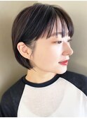 ★20代30代40代前髪ありミニボブワイドバング韓国ボブ