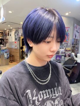 トーキョー オタクヘアー(TOKYO OTAKU HAIR) ウルフカット ネイビー ケアブリーチ