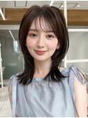 30代40代に人気後れ毛がかわいいくびれヘアシャギーレイヤー