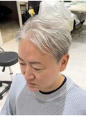 50代40代白髪ぼかしシルバーメッシュバレイヤージュ