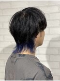 メンズライクミニウルフショートウルフウルフパーマハイライト
