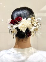 ピークアブー 原宿ハラカド(PEEK-A-BOO)&nbsp;カチモリアレンジ金箔お呼ばれヘア成人式シニヨン