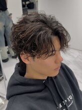 《動き強めのフェザーパーマ》毛流れに動きがしっかりあるパーマ【名古屋/名駅/men's/メンズパーマ/眉毛】