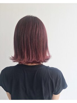 ヘアメイク オブジェ(hair make objet) ぱっつんピンク  KAI