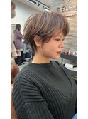 ショートボブパーマ20代30代40代イヤリングカラー大人可愛い