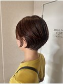 丸みショートボブ/ココアブラウン