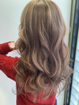 ライフ 住道店(Lyfe) ダブルカラーミルクティーベージュ_外巻きレイヤーカット_279