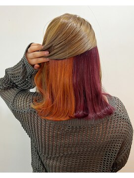 フラム(fulam) インナーカラーオレンジ×レッド