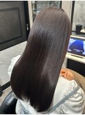 ロングヘアーチョコレートカラー髪質改善 赤坂見附