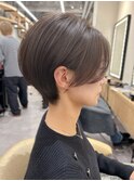 大人可愛い20代30代40代黒髪前下がりショートボブ丸みショート◎