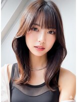 アース 大曽根店(HAIR&MAKE EARTH)&nbsp;20代30代◎冬の暗めカラー×くびれレイヤーカットで小顔美人