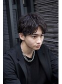 アップバングパーマメンズ髪型束感渋谷
