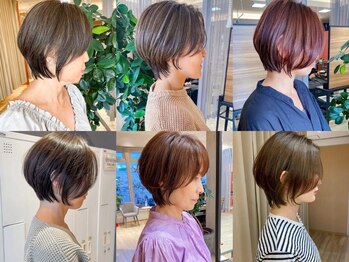 アンドファイン ヘアビューティー(&Fine hair beauty)の写真/春の大人美髪はショート×脱白髪染め!40代からの骨格補正カットで、360度どこから見ても若々しい艶姿。