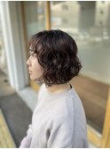 くせ毛風ウェーブボブパーマ