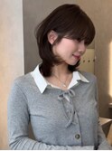 美髪むすべる韓国ミディアムレイヤー小顔顔まわりカット髪質改善