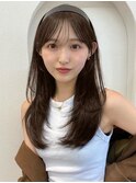 顔周りレイヤーカットロングレイヤーボブ韓国ヘアハッシュカット