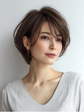 ハーツ 青山表参道店(Heart's) 白髪ぼかし脱白髪染め似合わせショートボブ40代50代60代