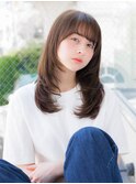 顔まわりレイヤー グレージュ
