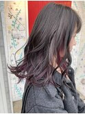 ブルーグレージュにピンクラベンダーを添えて。