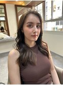 前髪なし韓国風パーマ