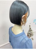 【デザインカラー】ハロウィンオレンジインナーカラー　ボブ
