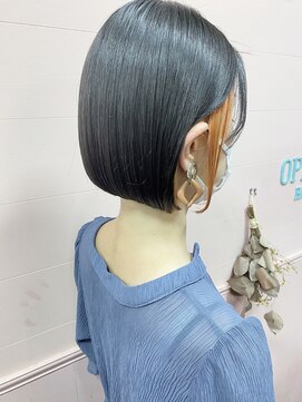 イルウィ(irwi) 【デザインカラー】ハロウィンオレンジインナーカラー　ボブ