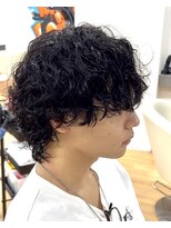 ビカム 名駅(become)&nbsp;【強め波巻きプードルウルフ】メンズパーマ名古屋スパイラル名駅