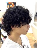 【強め波巻きプードルウルフ】メンズパーマ名古屋スパイラル名駅