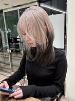 モリオフロムロンドン 大宮店(morio from London) 【morio坪井】ルーツカラー×ブラック×ホワイトベージュ
