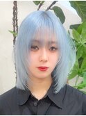 ボブルフ/ネビージュ/小顔/ワンレン/スモーキーアッシュ[渋谷駅]