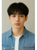 ブルーブラック 韓国マッシュ フェザーパーマ ST14
