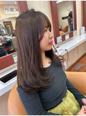 ナチュラルレイヤーカット×オリーブベージュ