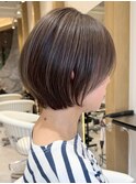 青山髪質改善カラーミディアムボブアッシュグレージュ50代60代
